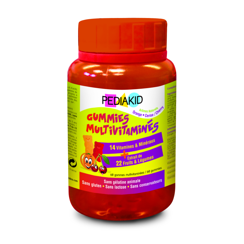 Gummies vitamines enfant - Pediakid Gommes Multivitaminées - Gomme vitamine enfant