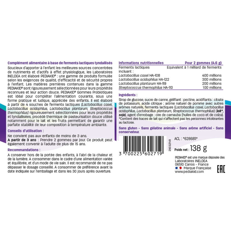 PEDIAKID® Gommes Probiotiques PEDIAKID® Gommes Probiotiques