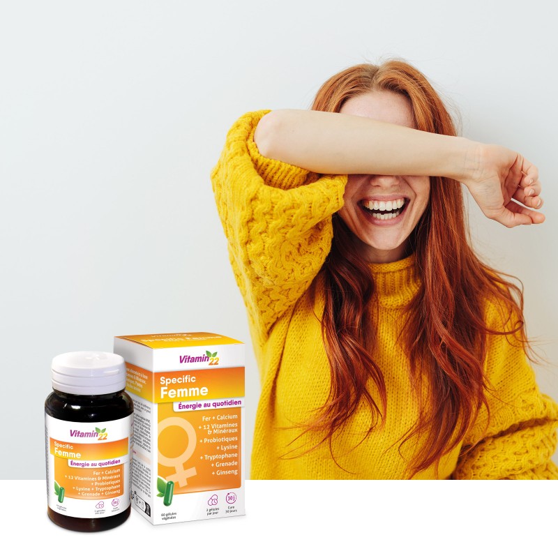 Vitamin'22 Specific Femme - Cure Vitamines pour Femme - 60 gélules Vitamin'22 Specific Femme - Cure Vitamines pour Femme - 60 gélules
