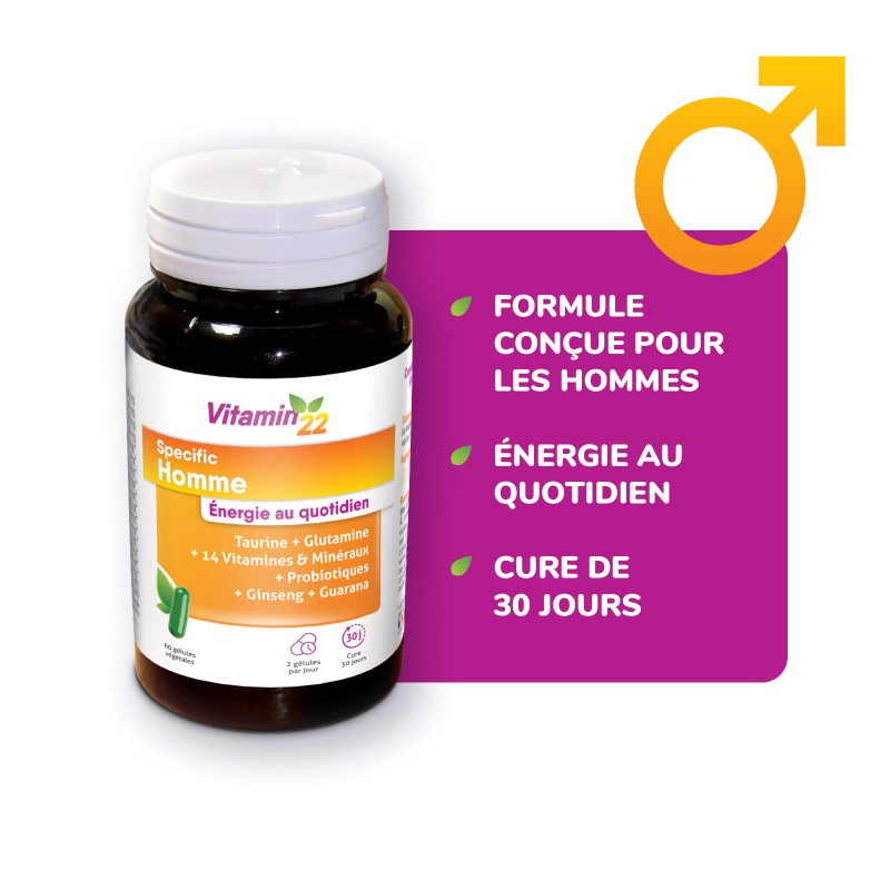 Pack VITAMIN'22 Spécifique Homme - Cure Vitamines double action Pack VITAMIN'22 Spécifique Homme - Cure Vitamines double action