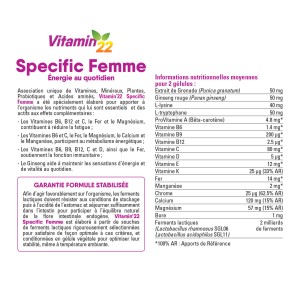 Pack VITAMIN'22 Spécifique Femme - Cure Vitamines double action Pack VITAMIN'22 Spécifique Femme - Cure Vitamines double action