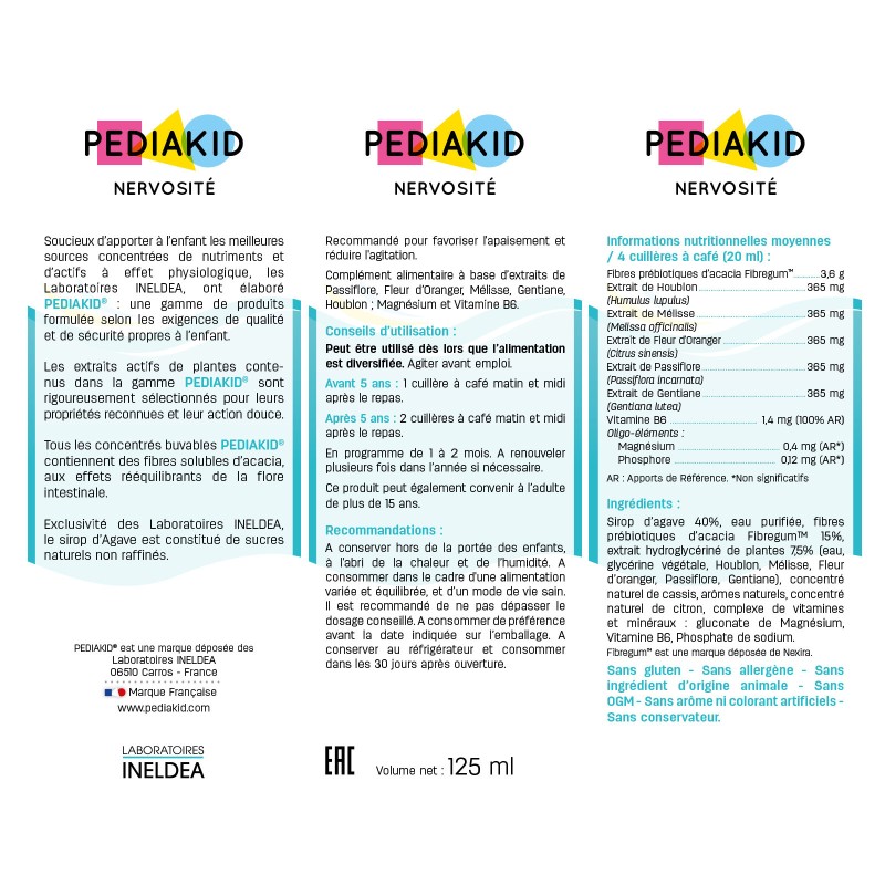PEDIAKID - Pack Sirops Sommeil & Nervosité PEDIAKID - Pack Sirops Sommeil & Nervosité