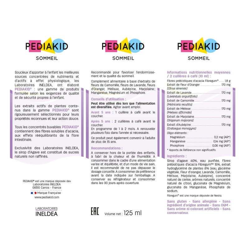 PEDIAKID - Pack Sirops Sommeil & Nervosité PEDIAKID - Pack Sirops Sommeil & Nervosité