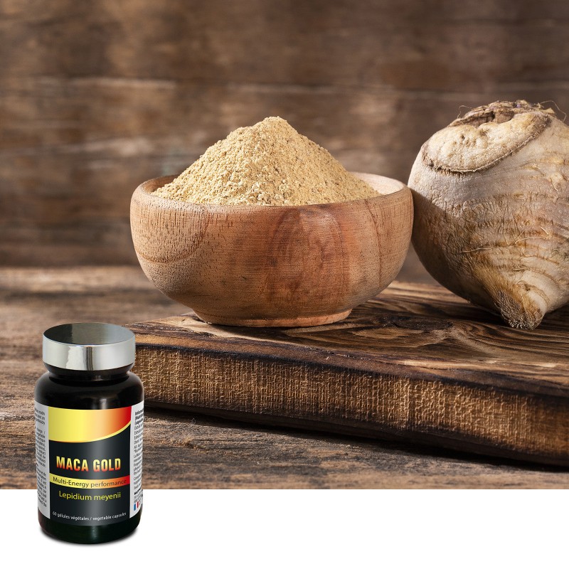 Maca Gold - Stimule désir sexuel et Tonifie l'organisme - 60 gélules Maca Gold - Stimule désir sexuel et Tonifie l'organisme - 60 gélules