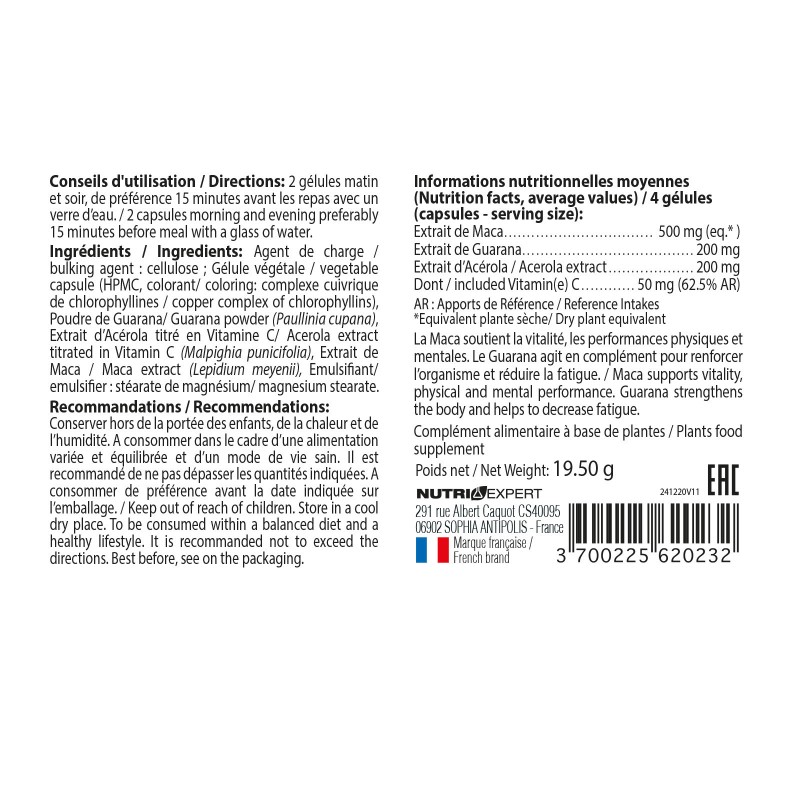 Maca Gold - Stimule désir sexuel et Tonifie l'organisme - 60 gélules Maca Gold - Stimule désir sexuel et Tonifie l'organisme - 60 gélules