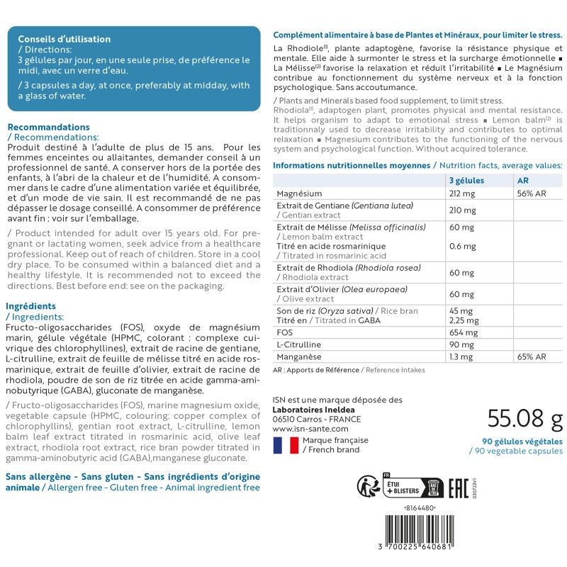 Zenaxyl Ineldea Santé Naturelle - Aide à surmonter stress et fatigue