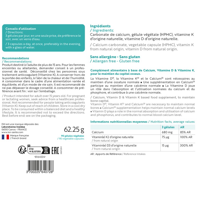 Osteobiol Ineldea Santé Naturelle - Maintien de la densité osseuse