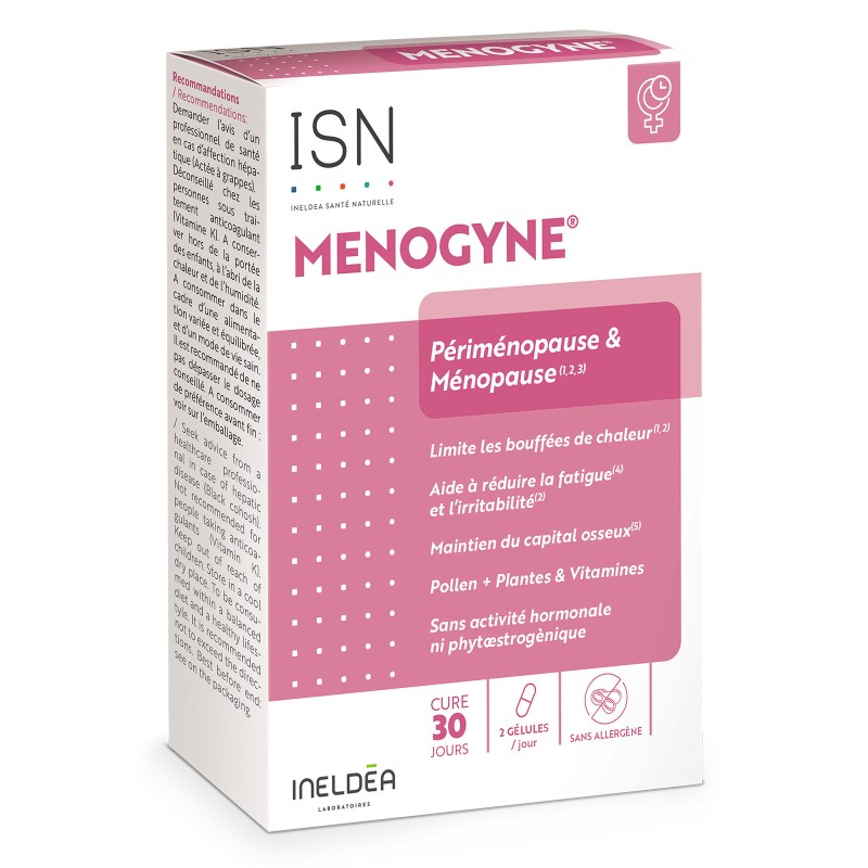 Menogyne Ineldea Santé Naturelle - Rééquilibre l'activité hormonale Menogyne Ineldea Santé Naturelle - Rééquilibre l'activité hormonale