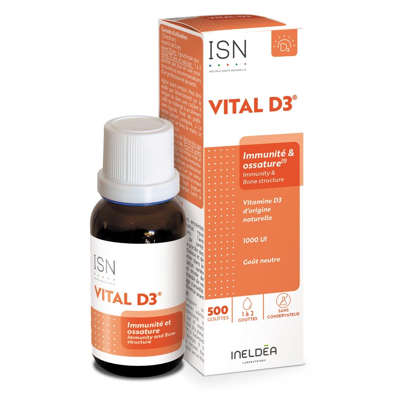 Vital-D3 ISN- Maintient le capital osseux - 20ml - Ineldea Santé Naturelle Vital-D3 ISN- Maintient le capital osseux - 20ml - Ineldea Santé Naturelle
