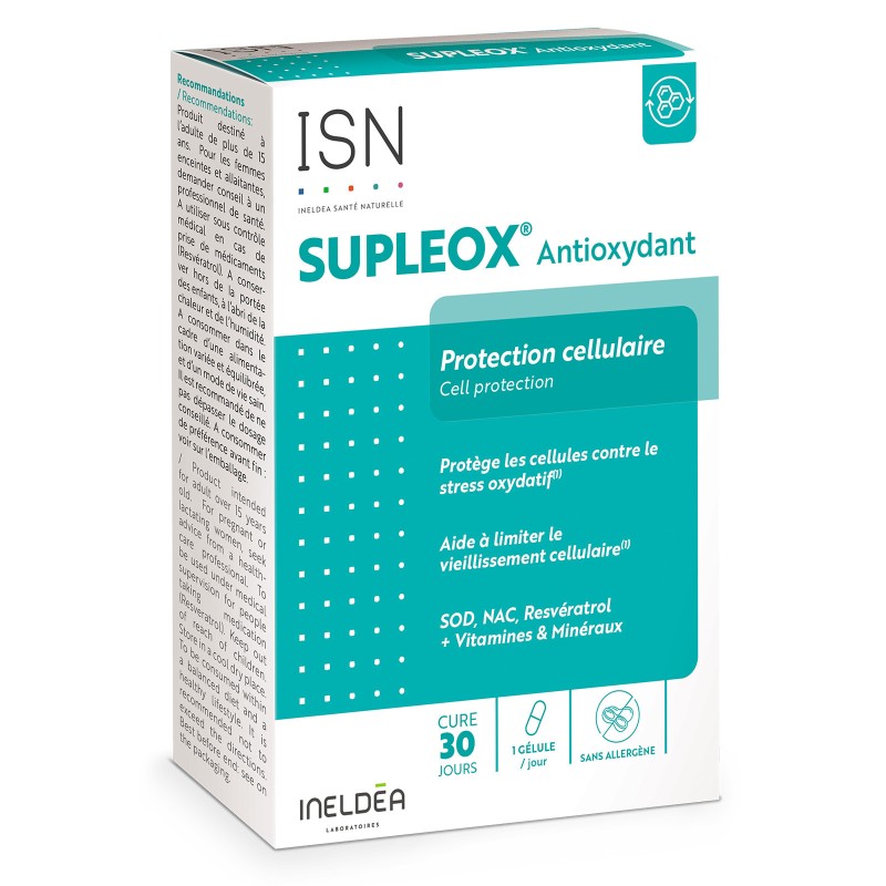 SUPLEOX Antioxydants - Protection cellulaire - ISN SUPLEOX Antioxydants - Protection cellulaire - ISN