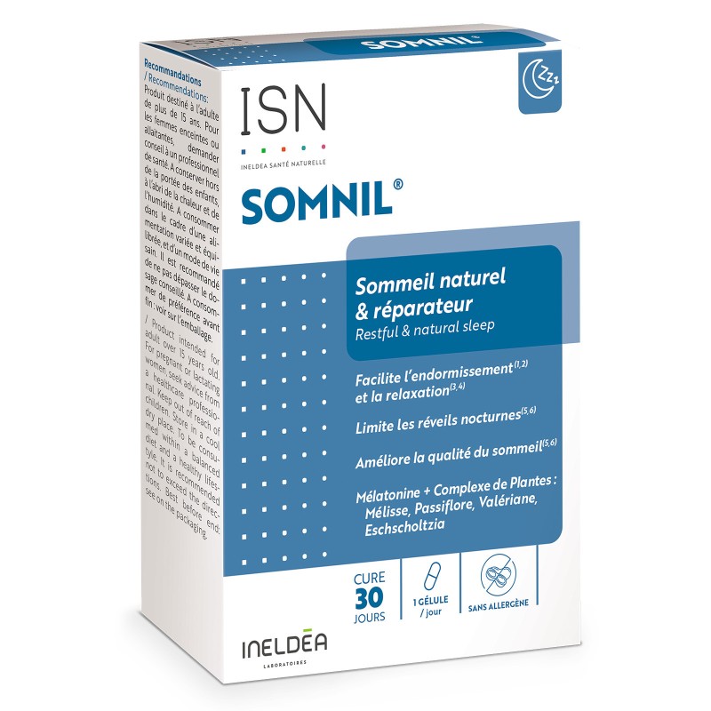 Somnil Ineldea Santé Naturelle - Améliore le sommeil - Etui 45 gélules