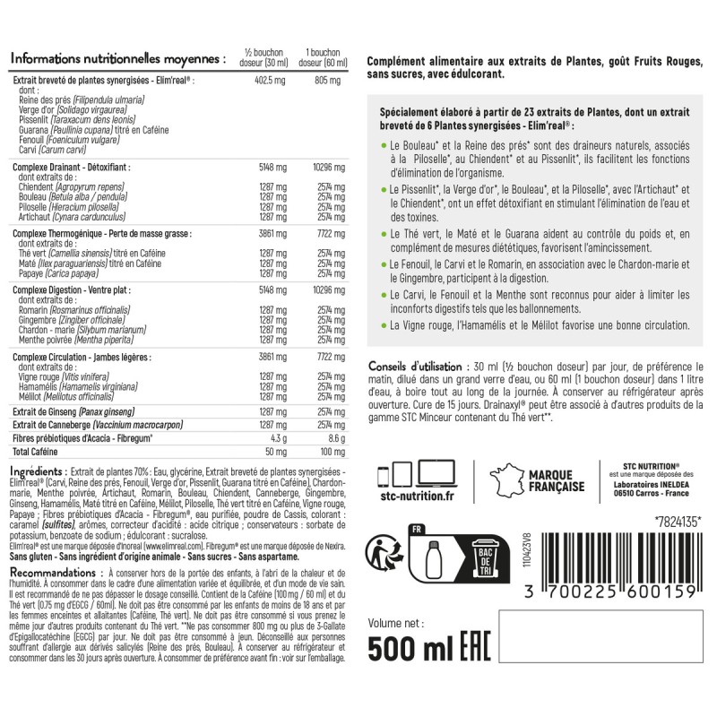 Drainaxyl 500 STC Nutrition - Draineur Minceur & brûle-graisse - 500ml Drainaxyl 500 STC Nutrition - Draineur Minceur & brûle-graisse - 500ml
