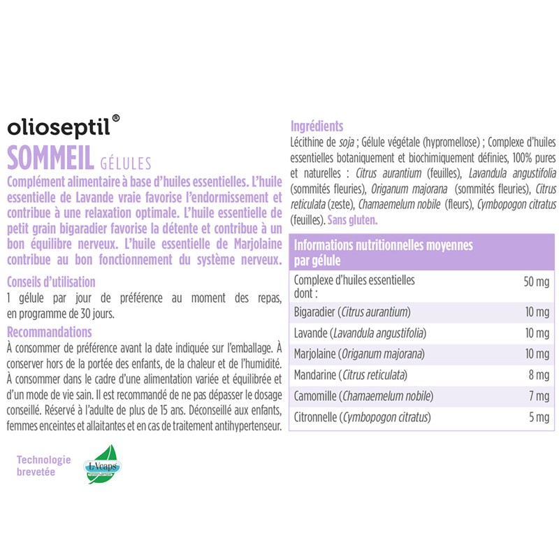 OLIOSEPTIL® Gélules Sommeil Détente OLIOSEPTIL® Gélules Sommeil Détente
