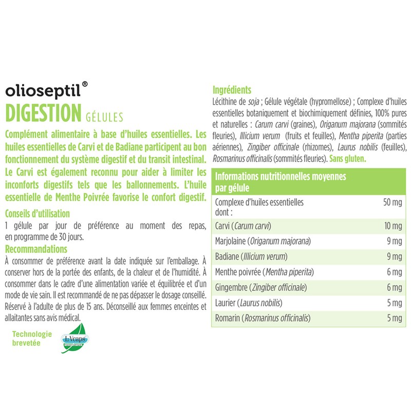 OLIOSEPTIL® Gélules Digestion-Transit OLIOSEPTIL® Gélules Digestion-Transit
