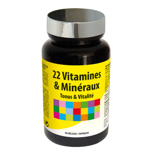 22 Vitamines & Minéraux - Aide à réduire la fatigue - 60 gélules 22 Vitamines & Minéraux - Aide à réduire la fatigue - 60 gélules