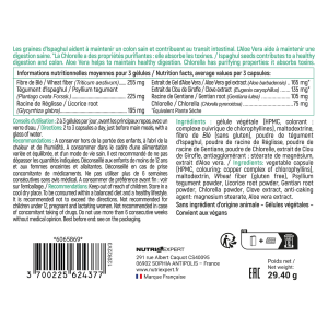 Colon Detox - Purifie et détoxifie le côlon - 60 gélules végétales Colon Detox - Purifie et détoxifie le côlon - 60 gélules végétales