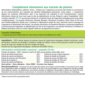 Deto-X Bio - Drainage et élimination des toxines - 20 ampoules 10 ml Deto-X Bio - Drainage et élimination des toxines - 20 ampoules 10 ml