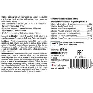 Starter Minceur - Draineur minceur 4 en 1 - Flacon de 250ml Starter Minceur - Draineur minceur 4 en 1 - Flacon de 250ml