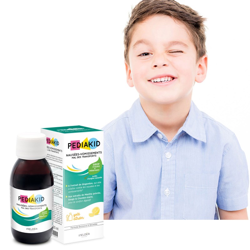 Pédiakid - Sirop Nausées et vomissements - Mal de transport - Complément enfant Pédiakid - Sirop Nausées et vomissements - Mal de transport - Complément enfant