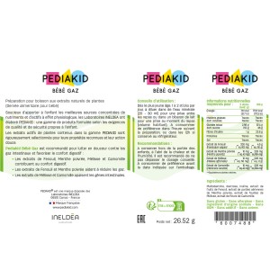Pediakid Bébé Gaz - Complément alimentaire naturel - Ingrédients Pediakid Bébé Gaz - Complément alimentaire naturel - Ingrédients