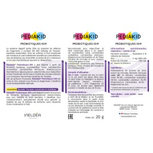 PEDIAKID - Probiotique enfants- Ingrédients PEDIAKID - Probiotique enfants- Ingrédients