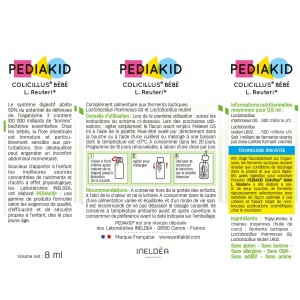 Pediakid Colicillus® Bébé L. Reuteri+ - Complément alimentaire bébé - Ingrédients Pediakid Colicillus® Bébé L. Reuteri+ - Complément alimentaire bébé - Ingrédients