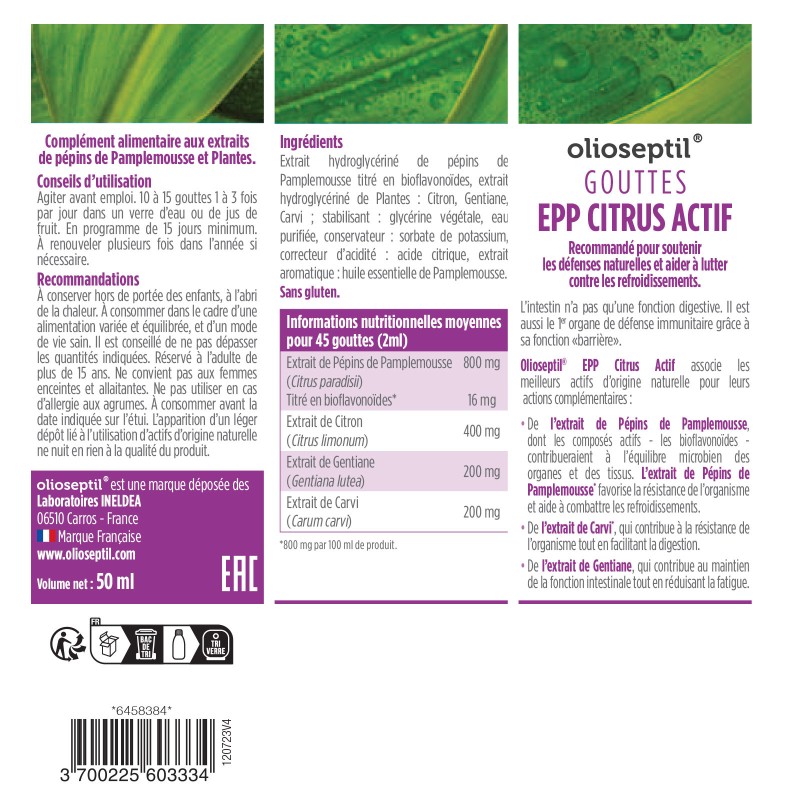 OLIOSEPTIL® GOUTTES EPP CITRUS ACTIF OLIOSEPTIL® GOUTTES EPP CITRUS ACTIF