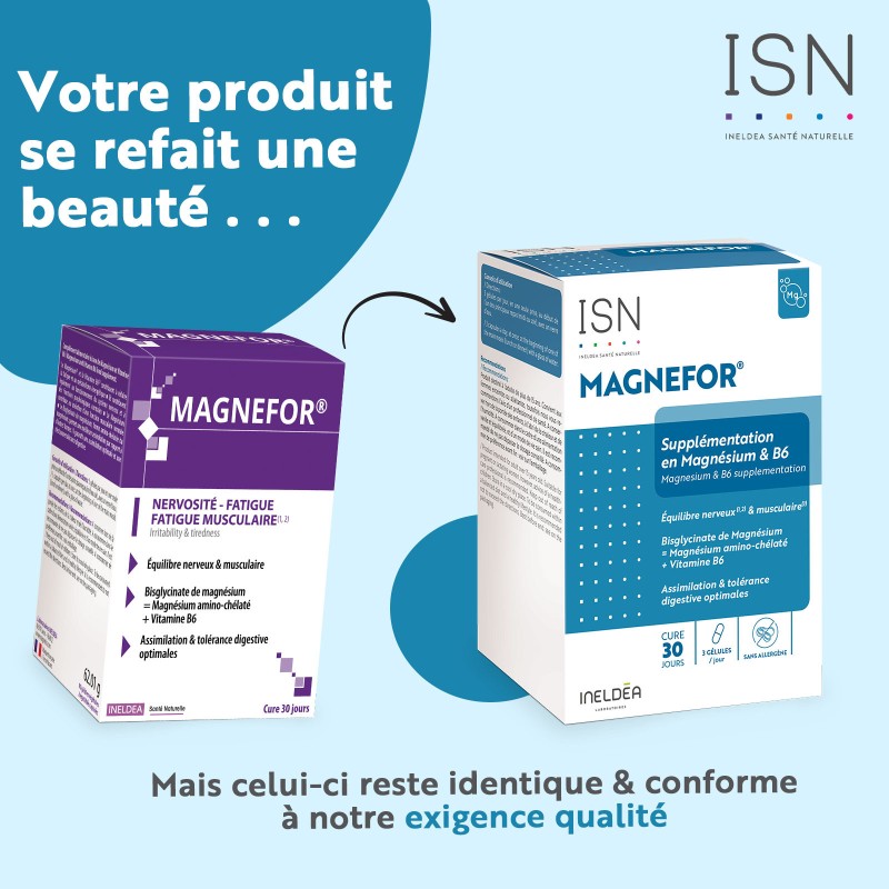 Magnefor - Bisglycinate Magnésium + Vitamine B6 - 90 gélules Magnefor - Bisglycinate Magnésium + Vitamine B6 - 90 gélules