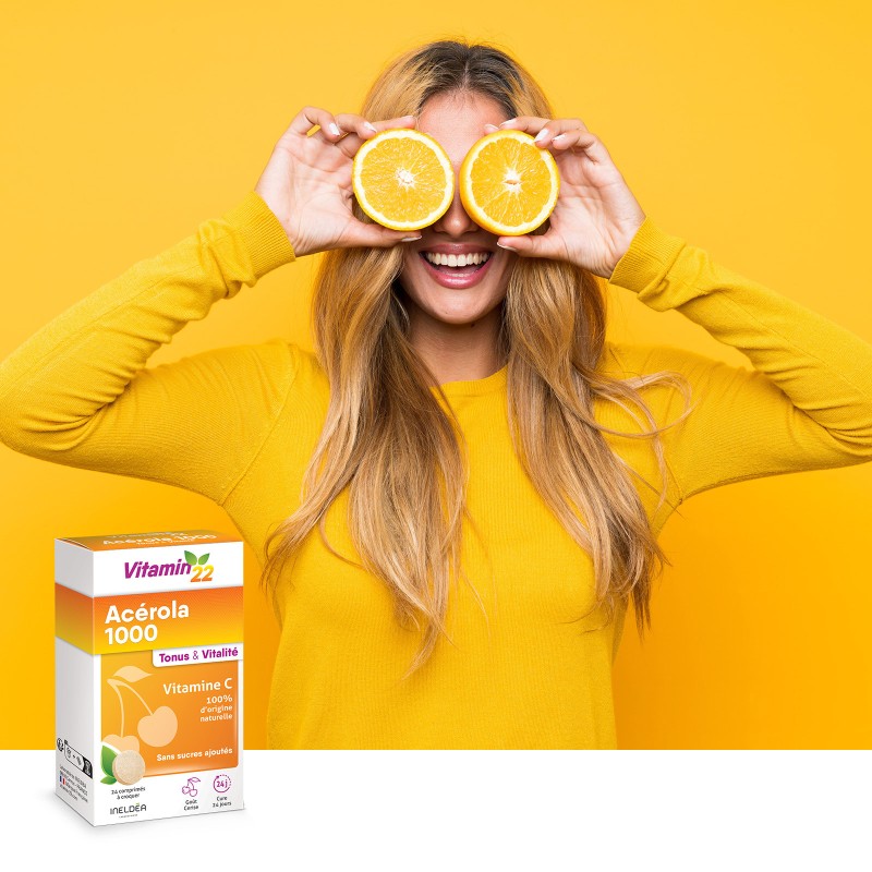 Acerola 1000 Ineldea - Vitamine C naturelle - Réduit la fatigue