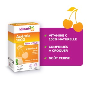 Acerola 1000 Ineldea - Vitamine C naturelle - Réduit la fatigue