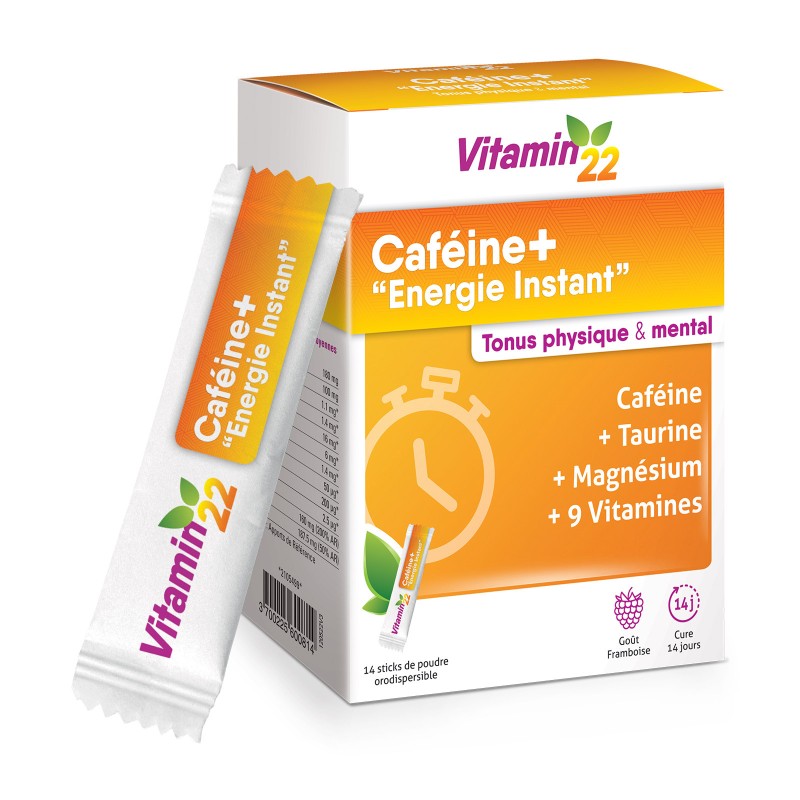 Vitamin'22 Caféine+ - Énergie & Vitalité quotidienne - 14 sticks