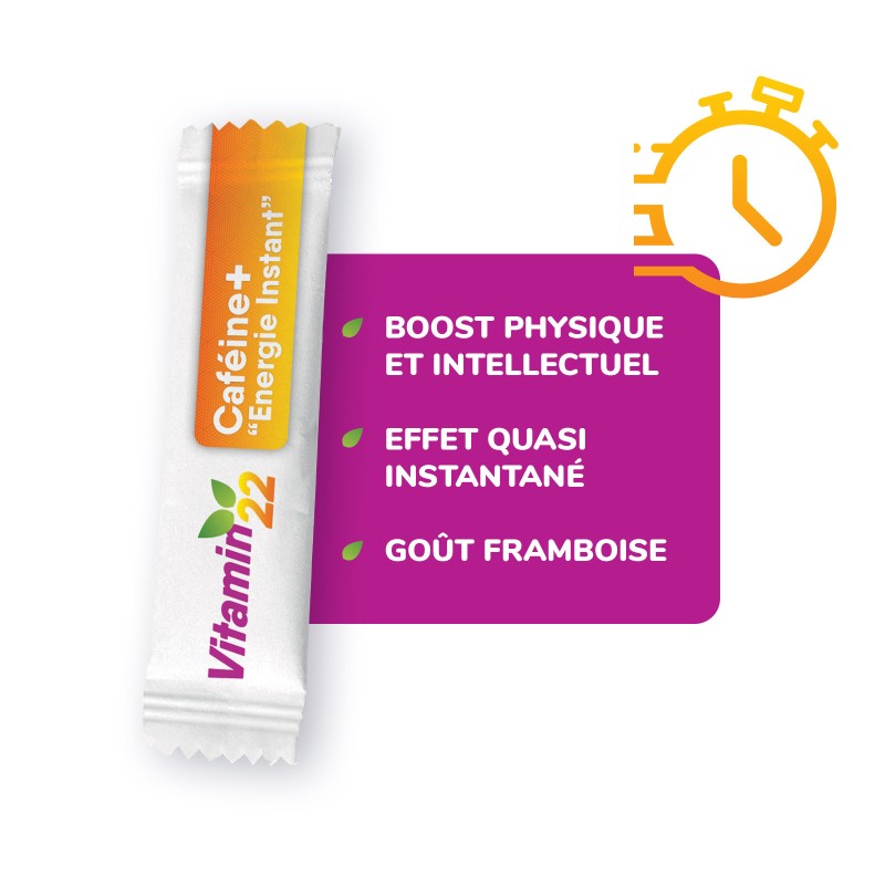 Vitamin'22 Caféine+ - Énergie & Vitalité quotidienne - 14 sticks
