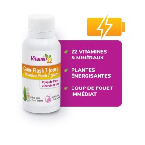 Vitamin'22 Cure Flash 7 jours - Vitamines + Minéraux + Oligo-éléments Vitamin'22 Cure Flash 7 jours - Vitamines + Minéraux + Oligo-éléments