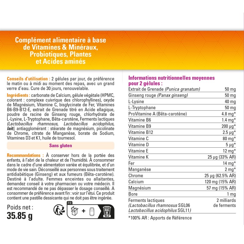 Vitamin'22 Specific Femme - Cure Vitamines pour Femme - 60 gélules Vitamin'22 Specific Femme - Cure Vitamines pour Femme - 60 gélules