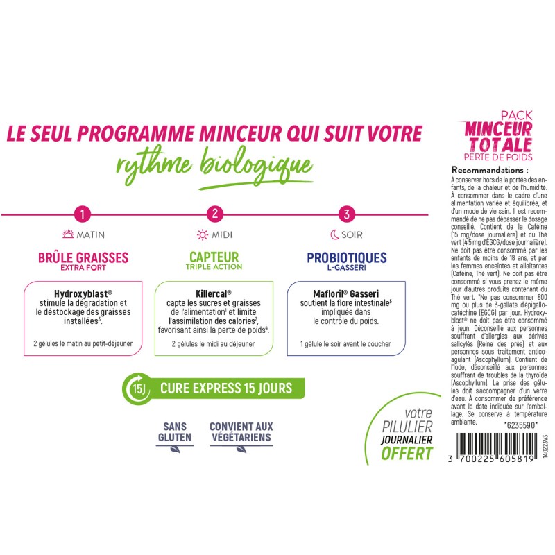 Pack minceur totale STC Nutrition: favorise la perte de poids Pack minceur totale STC Nutrition: favorise la perte de poids
