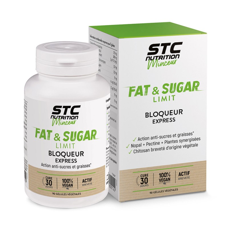 Fat & Sugar Limit STC Nutrition - Bloqueur de calories - 90 gélules Fat & Sugar Limit STC Nutrition - Bloqueur de calories - 90 gélules