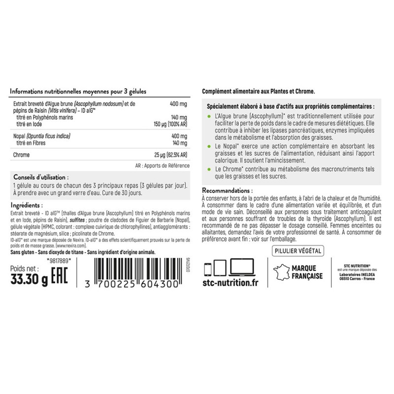 Killercal STC Nutrition - Action anti-calories + perte de masse grasse Killercal STC Nutrition - Action anti-calories + perte de masse grasse